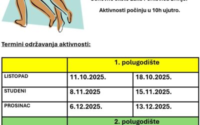 Termini održavanja aktivnosti “Aerobik s tatom, na penale s mamom”